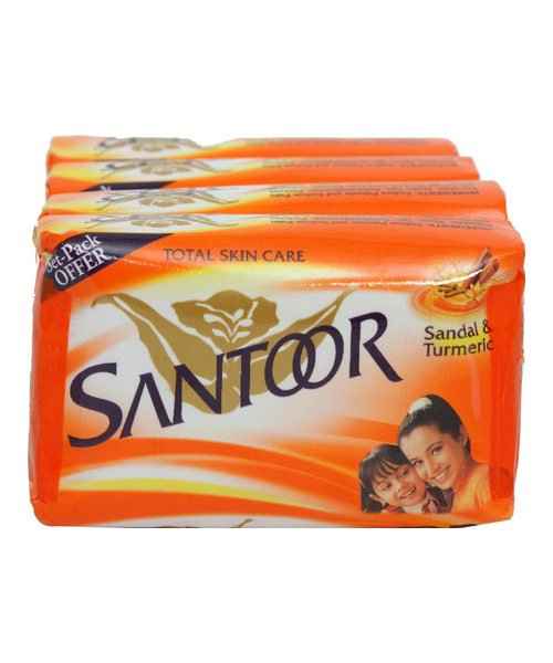Santoor Sandal & Turmeric Bath Soap 4N X 75g=300g
